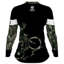 Load image into Gallery viewer, SDMBA Green Camo - Women MTB Long Sleeve Jersey