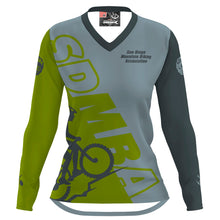 Load image into Gallery viewer, SDMBA Green/Gray - Women MTB Long Sleeve Jersey