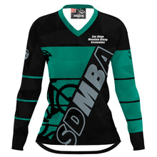 Load image into Gallery viewer, SDMBA lines - Black/Green - Women MTB Long Sleeve Jersey