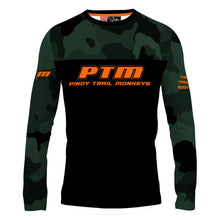 Load image into Gallery viewer, PTM Camo Green/Orange - Men MTB Long Sleeve Jersey
