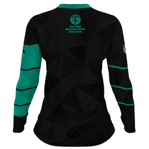 SDMBA lines - Black/Green - Women MTB Long Sleeve Jersey