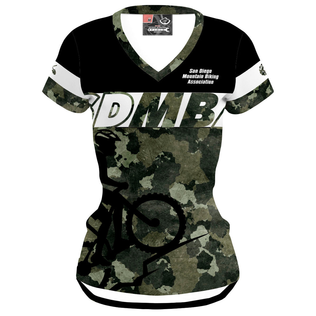 SDMBA Green Camo - Women MTB Short Sleeve Jersey