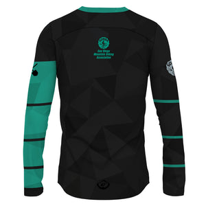 SDMBA lines - Black/Green - Men MTB V-Neck Long Sleeve Jersey