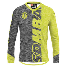 Load image into Gallery viewer, SDMBA Gray/Yellow - Men MTB V-Neck Long Sleeve Jersey
