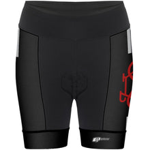 Load image into Gallery viewer, Black VI Red Bike - Women Cycling Shorts
