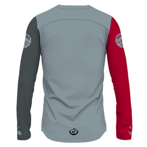 SDMBA Red/Gray VIP MEMBER - Men MTB V-Neck Long Sleeve Jersey