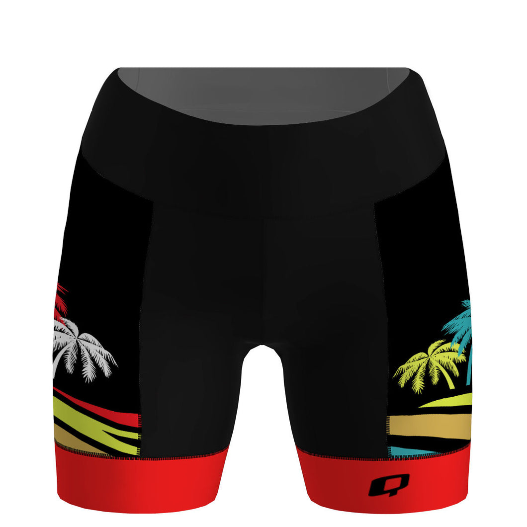 USVI Colored Palms - Women Cycling Shorts