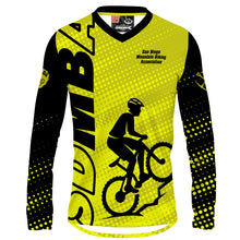 Load image into Gallery viewer, SDMBA Volunteer - Yellow/Black - Men MTB V-Neck Long Sleeve Jersey
