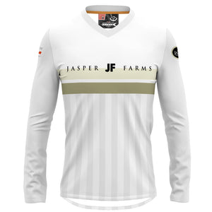 Jasper Farms white - MTB Long Sleeve Jersey V Neck