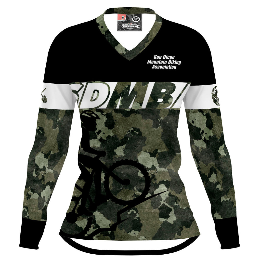 SDMBA Green Camo - Women MTB Long Sleeve Jersey