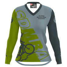 Load image into Gallery viewer, SDMBA Green/Gray - Women MTB Long Sleeve Jersey
